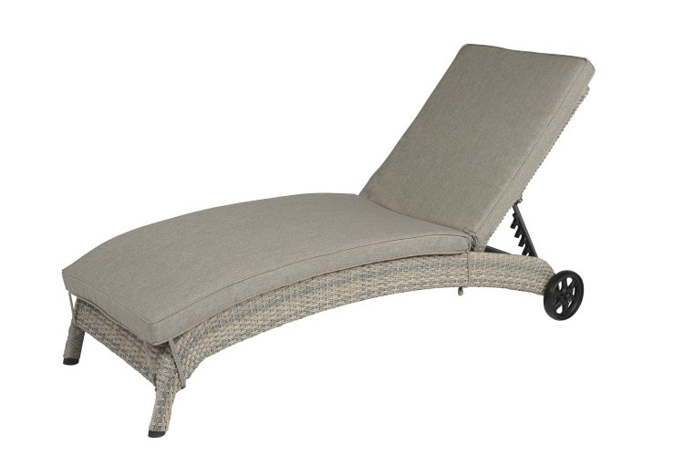 Imagen de Tumbona con ruedas "Lara" beige/gris- Pure Garden & Living